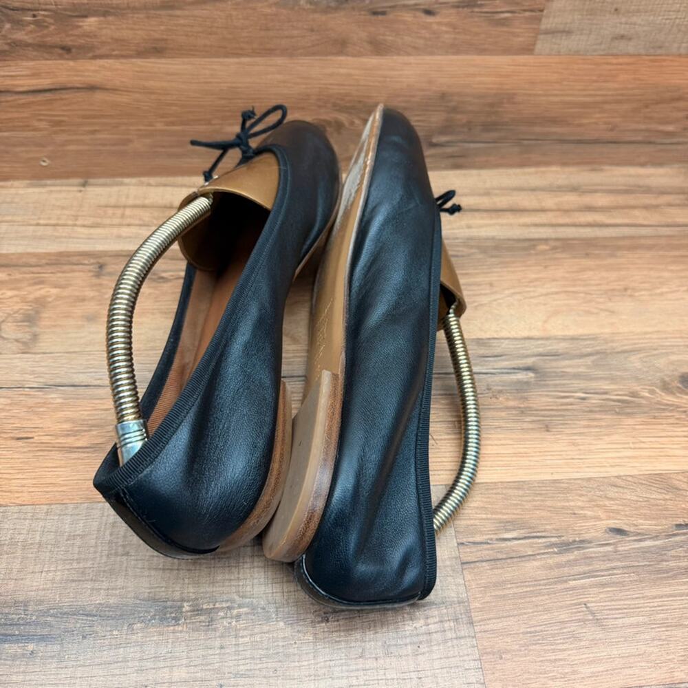 Margaux men size 13 Eu44 Black Leather Ballet Flats Bow Round Toe Slip On - Picture 4 of 7
